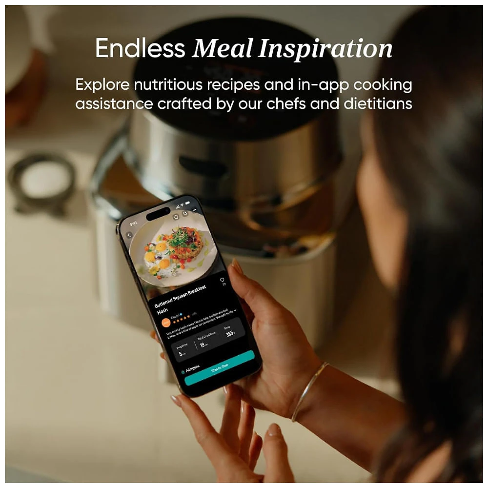 Miniatura Air Fryer Cosori Iconic Aço Inoxidável Inteligente 6-em-1 com Revestimento Cerâmico 120V