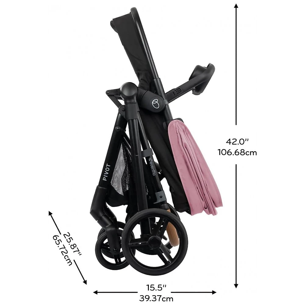 Sistema de Viagem Evenflo Pivot NXT com Bebê-Conforto LiteMax NXT 1,4–13,6 kg Carrinho Modular 6 Modos Rosa