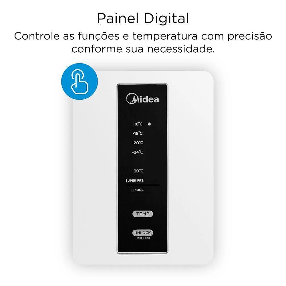 Freezer Vertical Midea MDRU255FFA013 Frost Free 174L Inverter Branco Bivolt