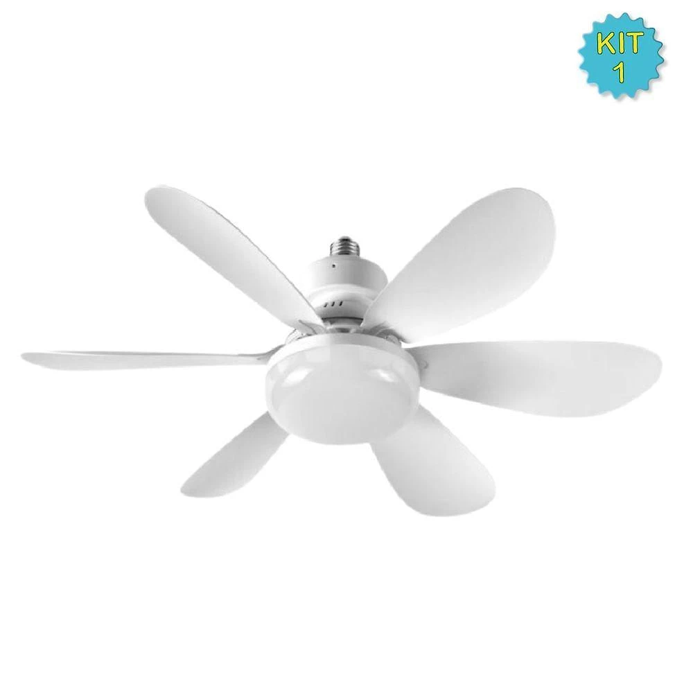Ventilador de Teto com LED OEM 60W 6 Pás 3 Velocidades Branco Quente Neutro Frio Bivolt