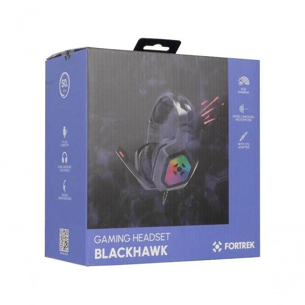 Headset Gamer Fortrek Black Hawk P2 + Usb Rgb Preto