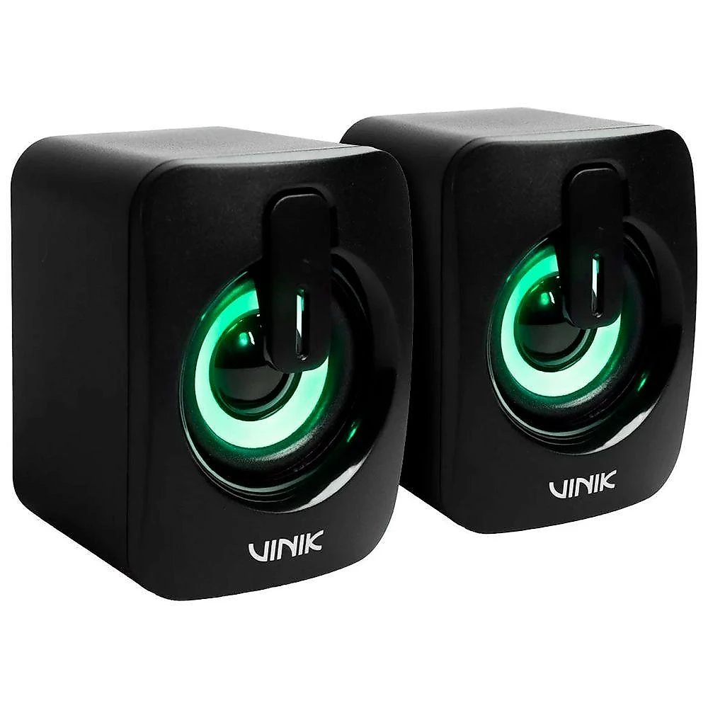 Caixa de Som Gamer Vinik Galaxy 6W RMS 2.0 LED Rainbow Preto