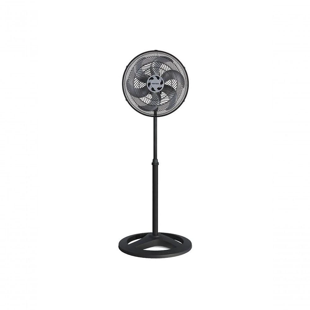 Ventilador de Coluna 40CM 6 Pás Preto Turbo 6 para Uso Doméstico com Oscilação 110V