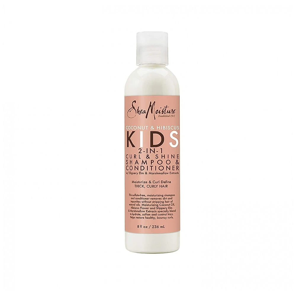 SheaMoisture Kit Shampoo Condicionador e Creme Finalizador para Criancas com Cabelo Cacheado Oleo de Coco e Flor de