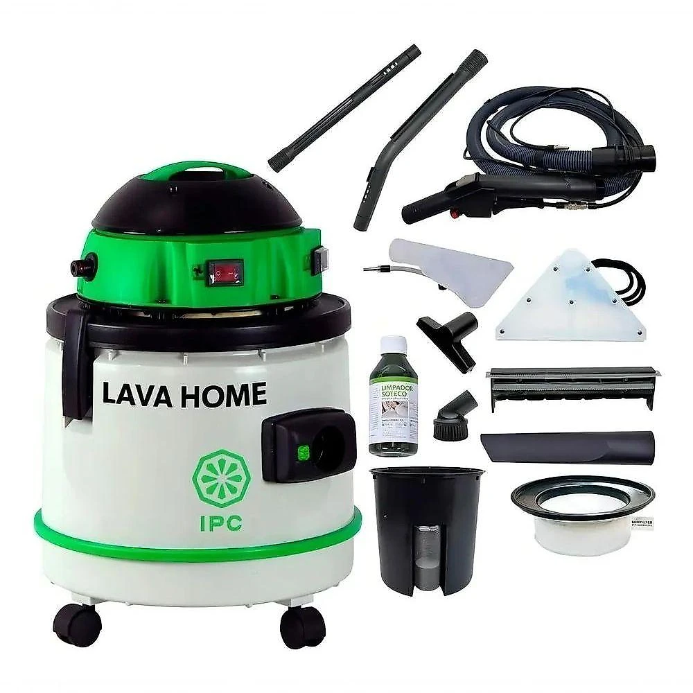 Lava Aspirador Tambor de Água e Pó IPC Brasil Lava Home 27L 1250W Preto e Verde 220V
