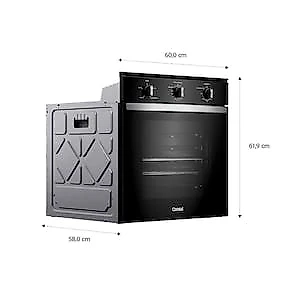 Forno Elétrico de Embutir Consul 84L COB84BE Porta Removível Timer Autodesligamento Luz Interna Preto 110V