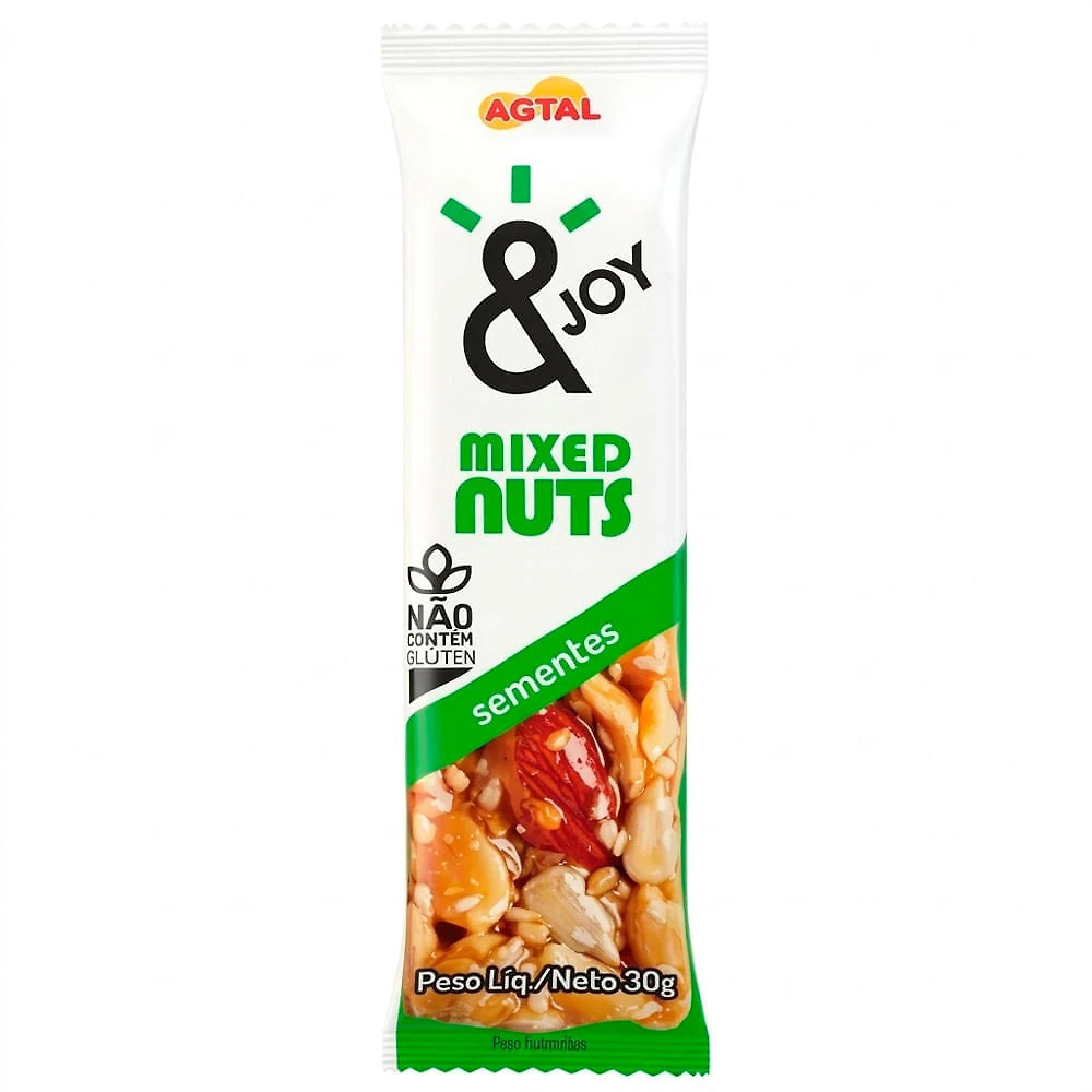 Barra Cereal &Joy Mixed Nuts Sementes Agtal 30g