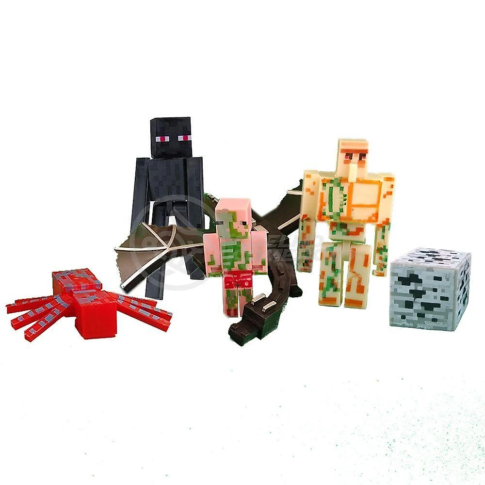 Kit 2 Cartela Minecraft Dragão 10 Bonecos + 2 Bloco Ender Dragon Brinquedo Infantil Bed Wars Pigman