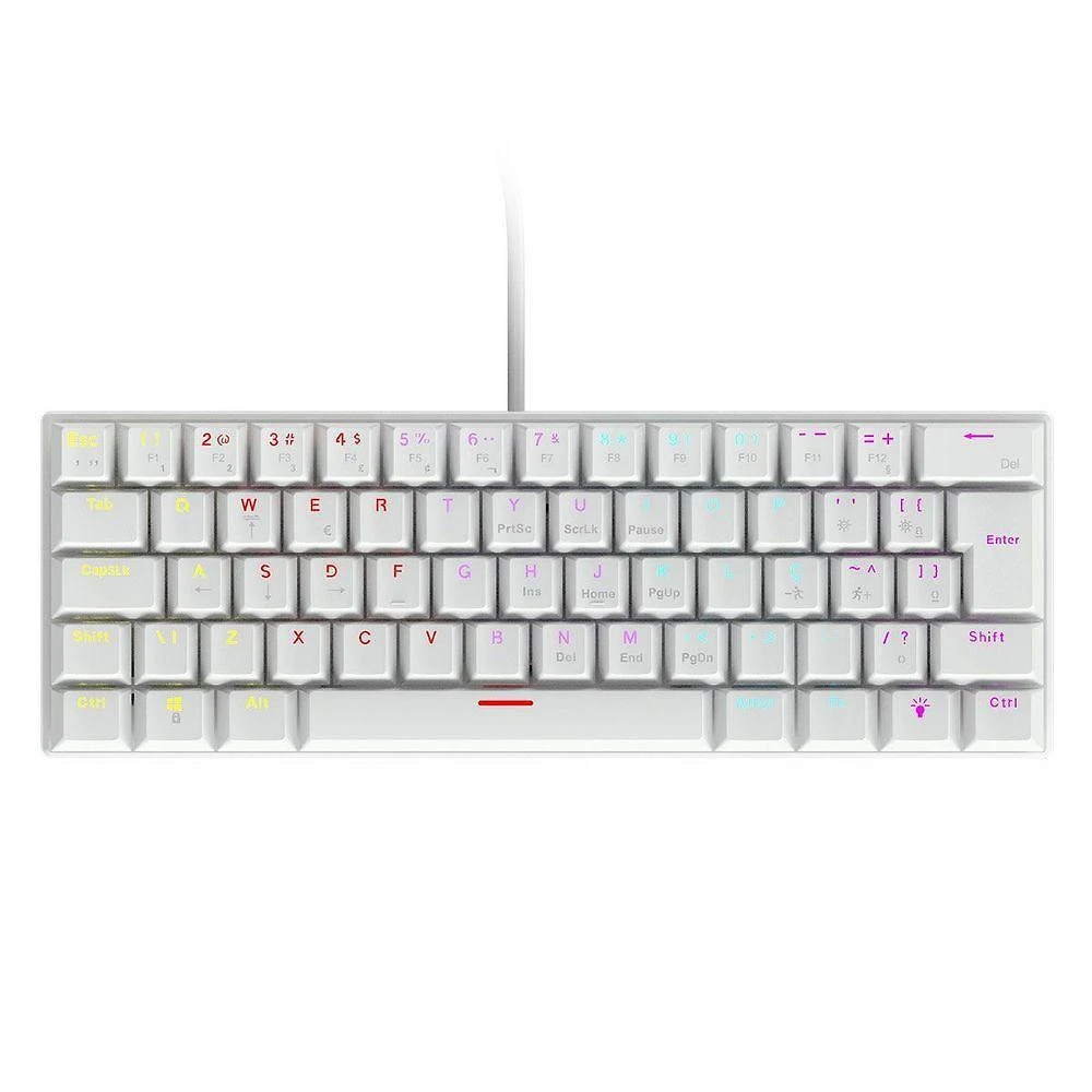 Teclado Mecânico 60% Vinik Anihiwhrd com Switches Red Lineares Silenciosos e LED Rainbow Preto