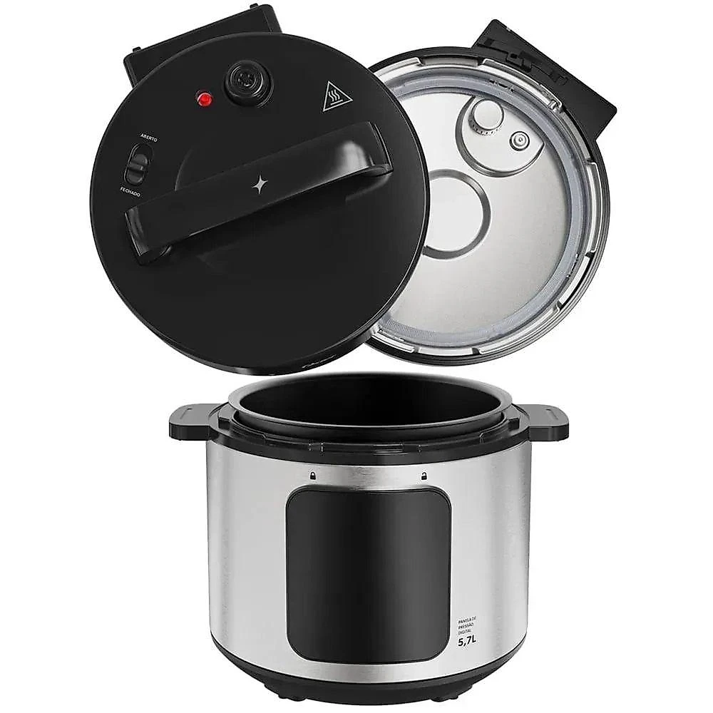 Panela de Pressão Elétrica Digital Oster 57L 1000W Preta 110V