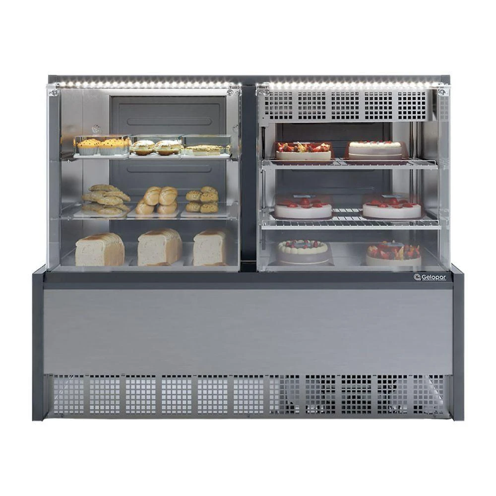Vitrine Neutra-fria Evaporador Vidro Reto Grna140r Inox Gelopar 220V