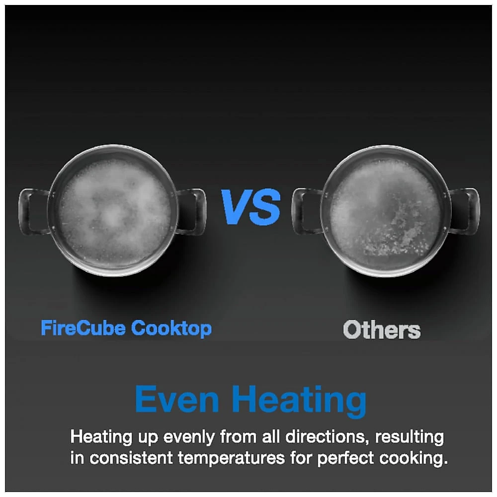 Cooktop a gás de embutir 76cm Robam FireCube vidro temperado cinza 3 queimadores brass lotus flame 41.800 BTU gás natural e GLP