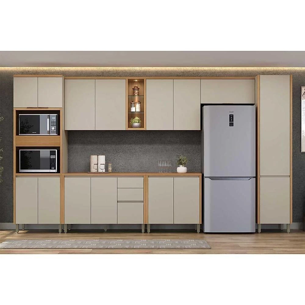 Torre Quente De Cozinha Allure C- 5 Portas E 2 Nichos P- Fornos 70cm Jequitiba-gris Fosco - Linea Brasil