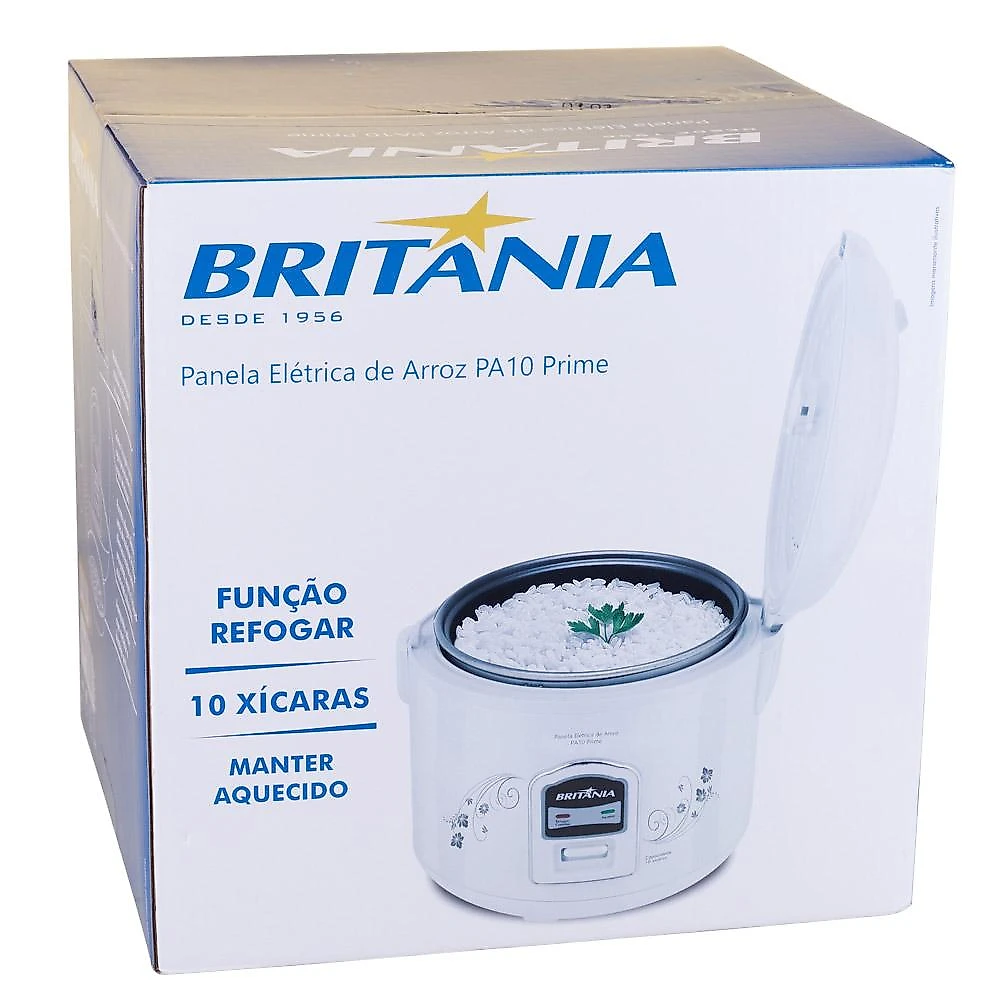 Panela Elétrica de Arroz 10 Xícaras Britânia PA10 Branca 220V 220V