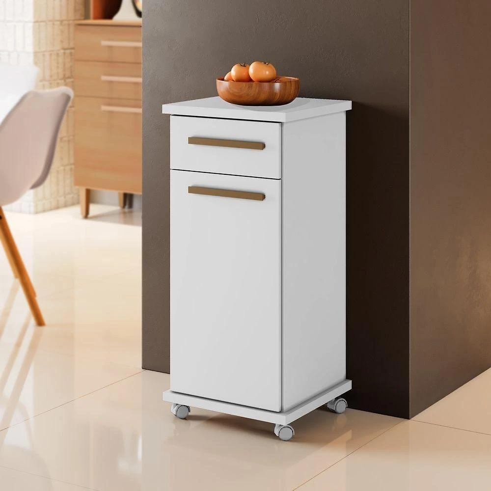 Balcão Palmas 1 Porta 1 Gaveta MDF-MDP 39CM Cinamomo Off White