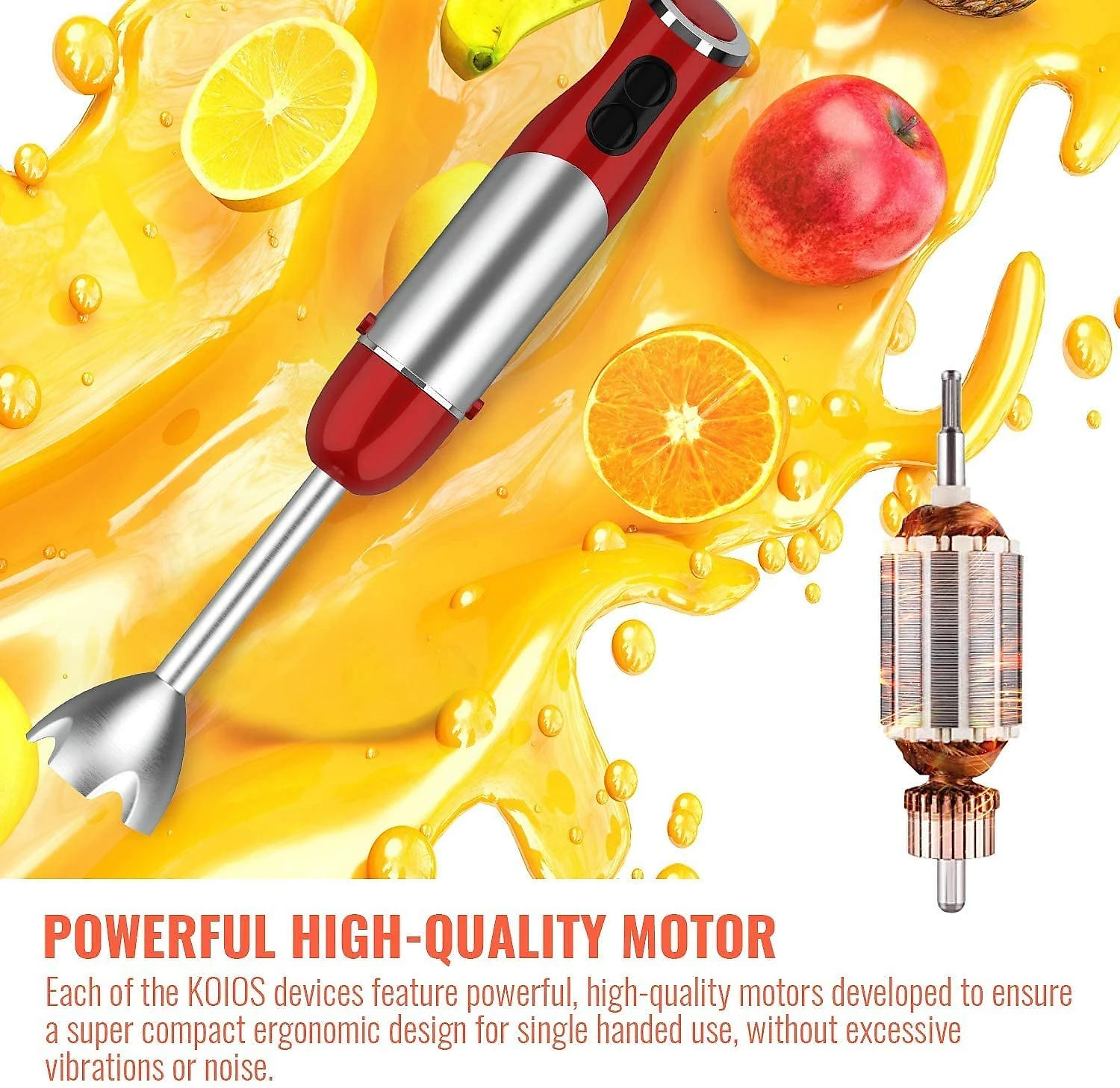 KOIOS Mixer 4 em 1 Multifuncional com 12 Velocidades e Acessórios 110V800W Preto