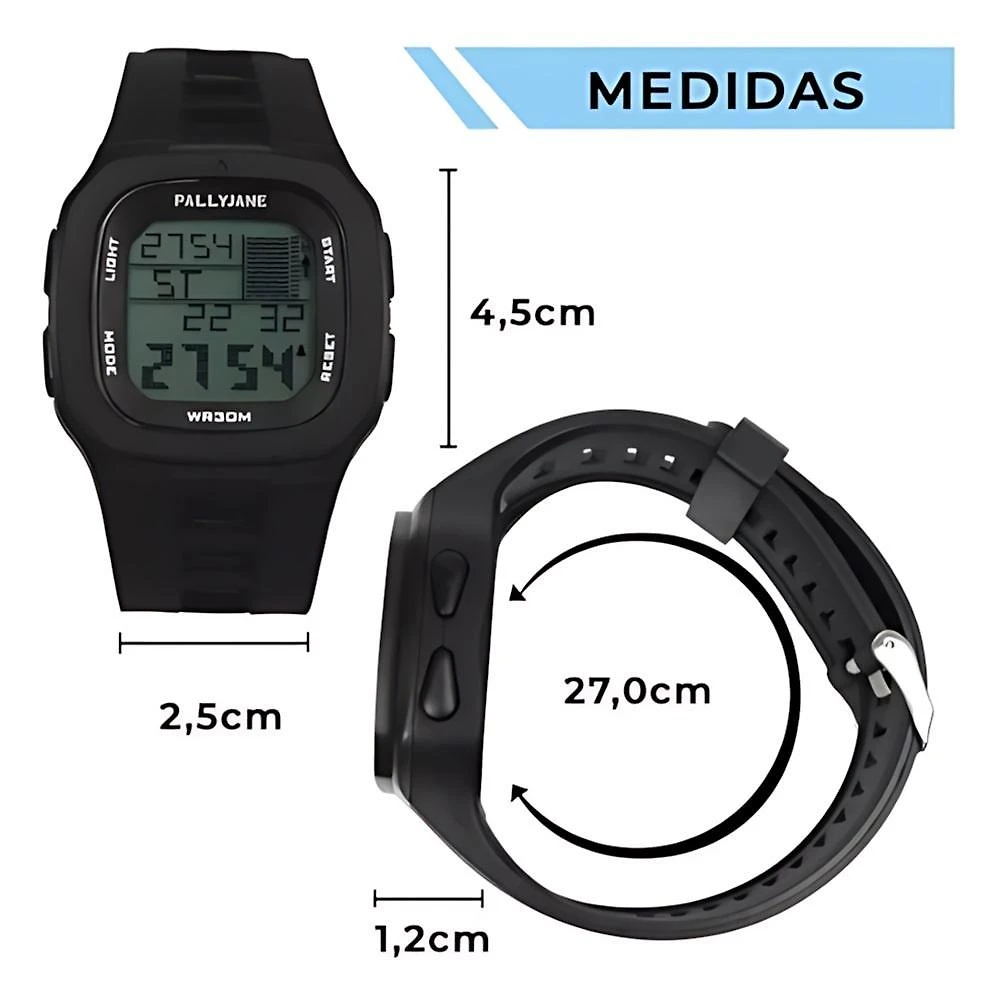 Relógio Digital Prova Dagua Esportivo Surfista Surf Com Luz