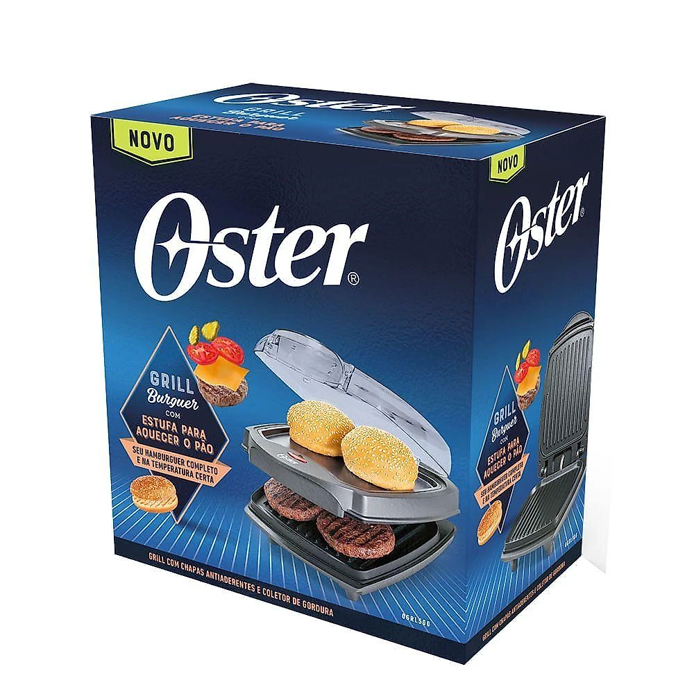 Grill Elétrico Burguer Oster 2 Em 1 Com Estufa 220V