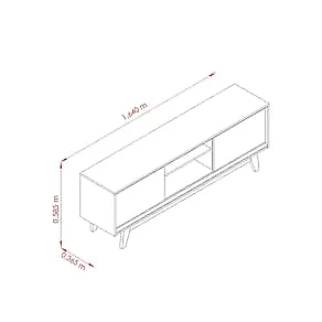 Estante Bancada Madetec Atlas 164cm Para TV até 65" 2 Portas Deslizantes Cinamono/Off White