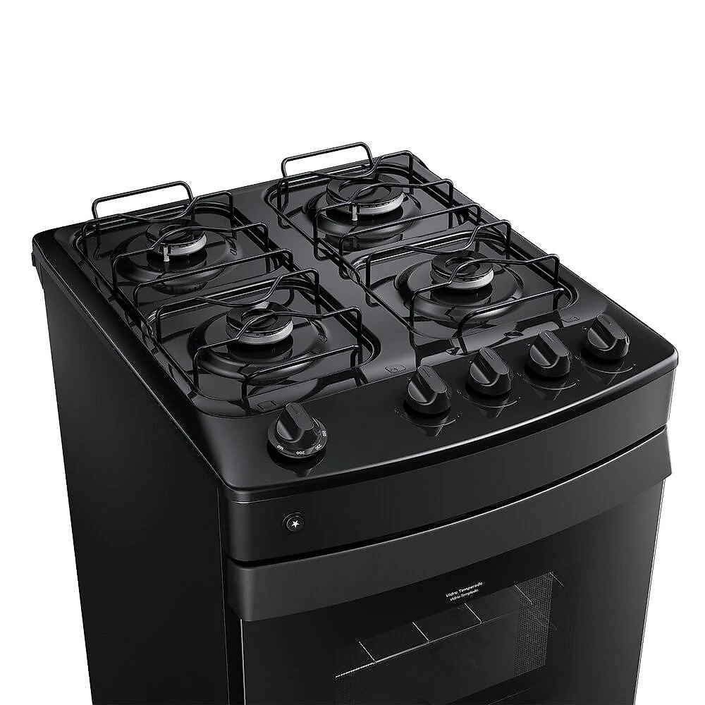 Fogão a Gás Consul 4 Bocas com Mesa Esmaltada, Preto - CFO4ZAE Preto - Bivolt