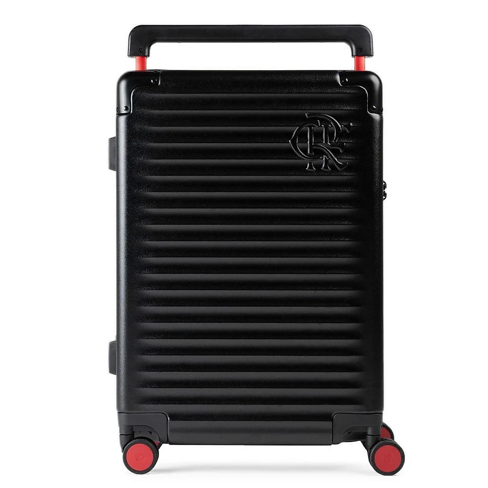 Mala média flamengo 23 kg policarbonato 4 rodas premium oficial preta preto - m