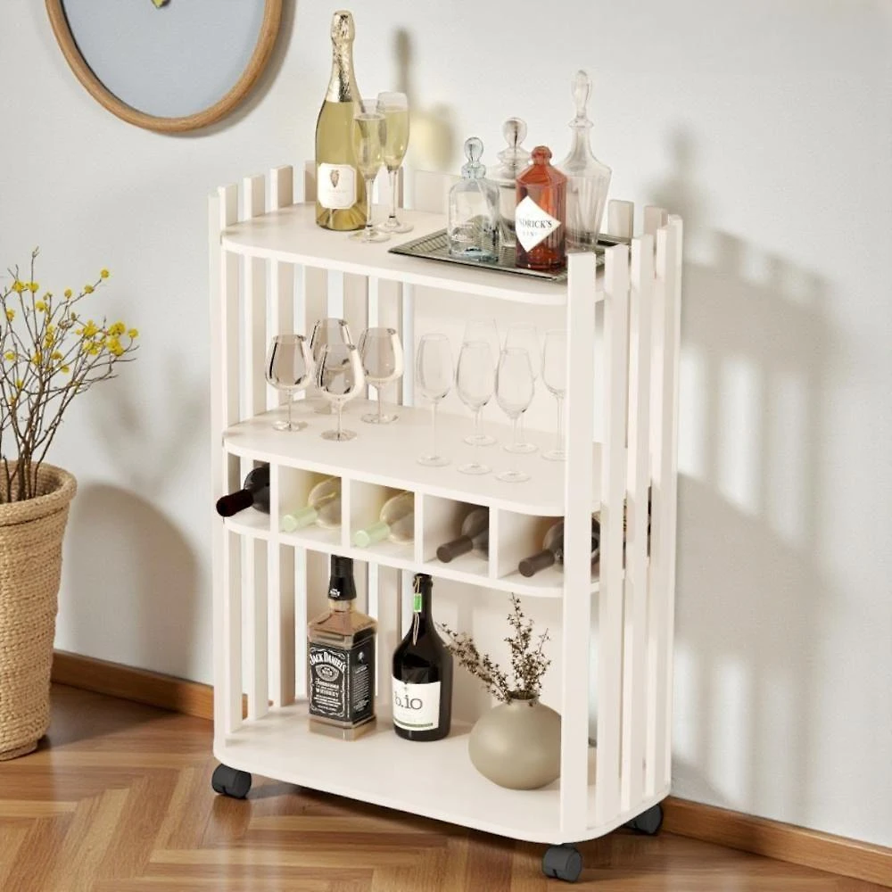 Aparador Buffet Bar Adega Frisado Pérola sem Porta MDF 59cm Perola de Casa
