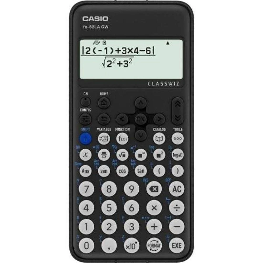 Calculadora Científica Casio FX-82LACW Classwiz com Display de Alta Definição e Funções