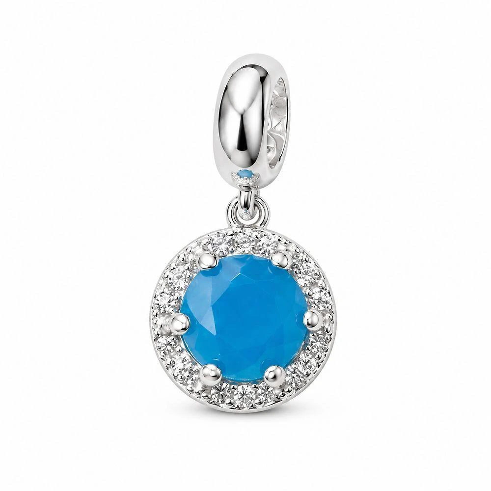 Berloque Atraktiva Jóias Ponto de Luz Prata 925 2cm com Zircônias para Pulseira Life