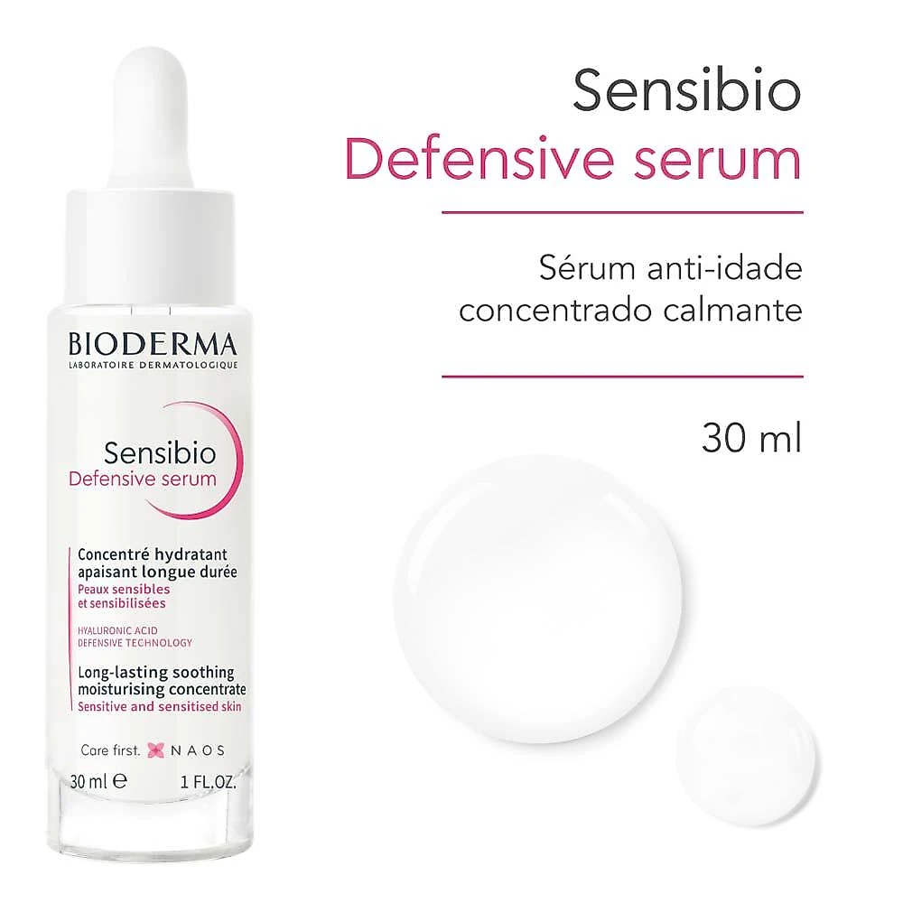 Sérum anti-idade concentrado calmante bioderma sensibio defensive 30ml