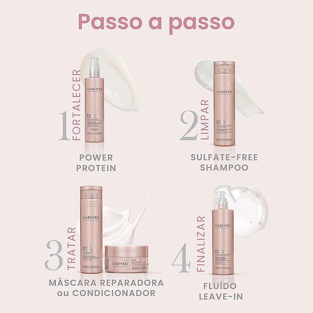 Cadiveu professional repair solution proteína fortalecedora pré shampoo 200ml