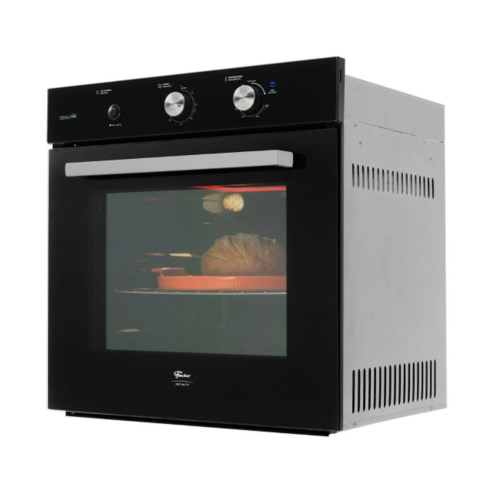 Forno a Gás Embutir Fischer Infinity 78L 220V com Grill Preto