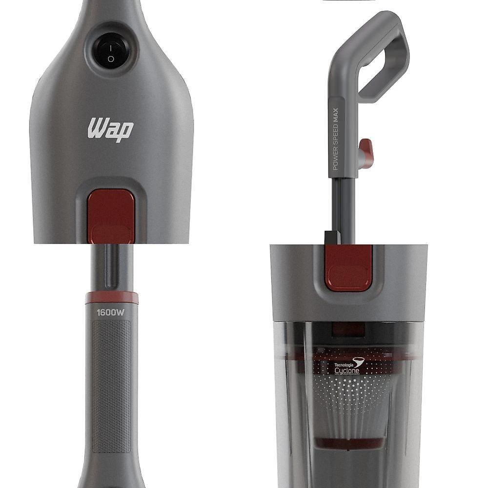 Aspirador de pó vertical power speed max 1600w 1.3l ciclônico filtro hepa cinza 110v