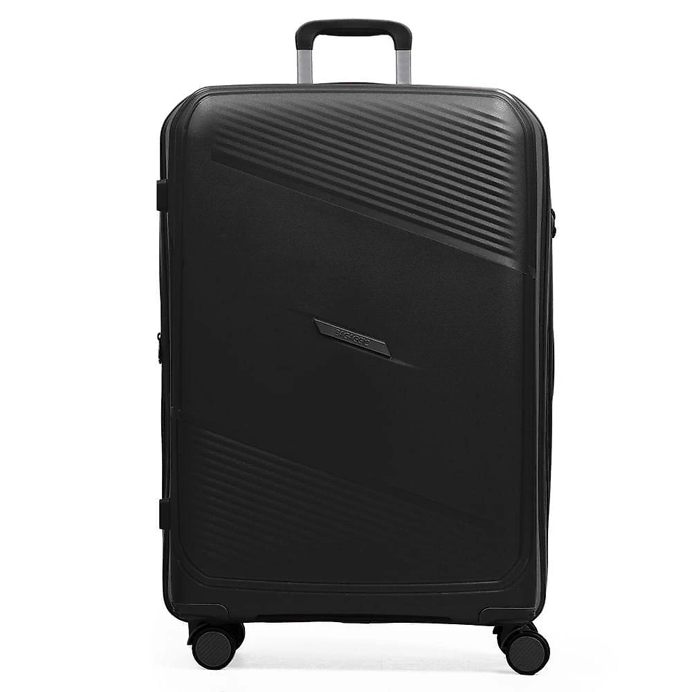 Mala de viagem grande 32 kg polipropileno 4 rodas seul preta g