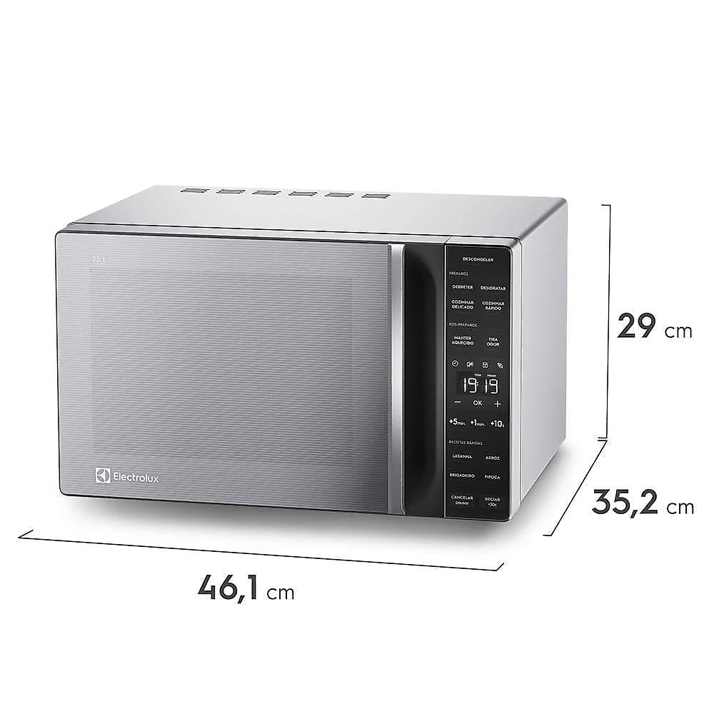 Micro-ondas electrolux efficient 23l me23s função manter aquecido prata 110