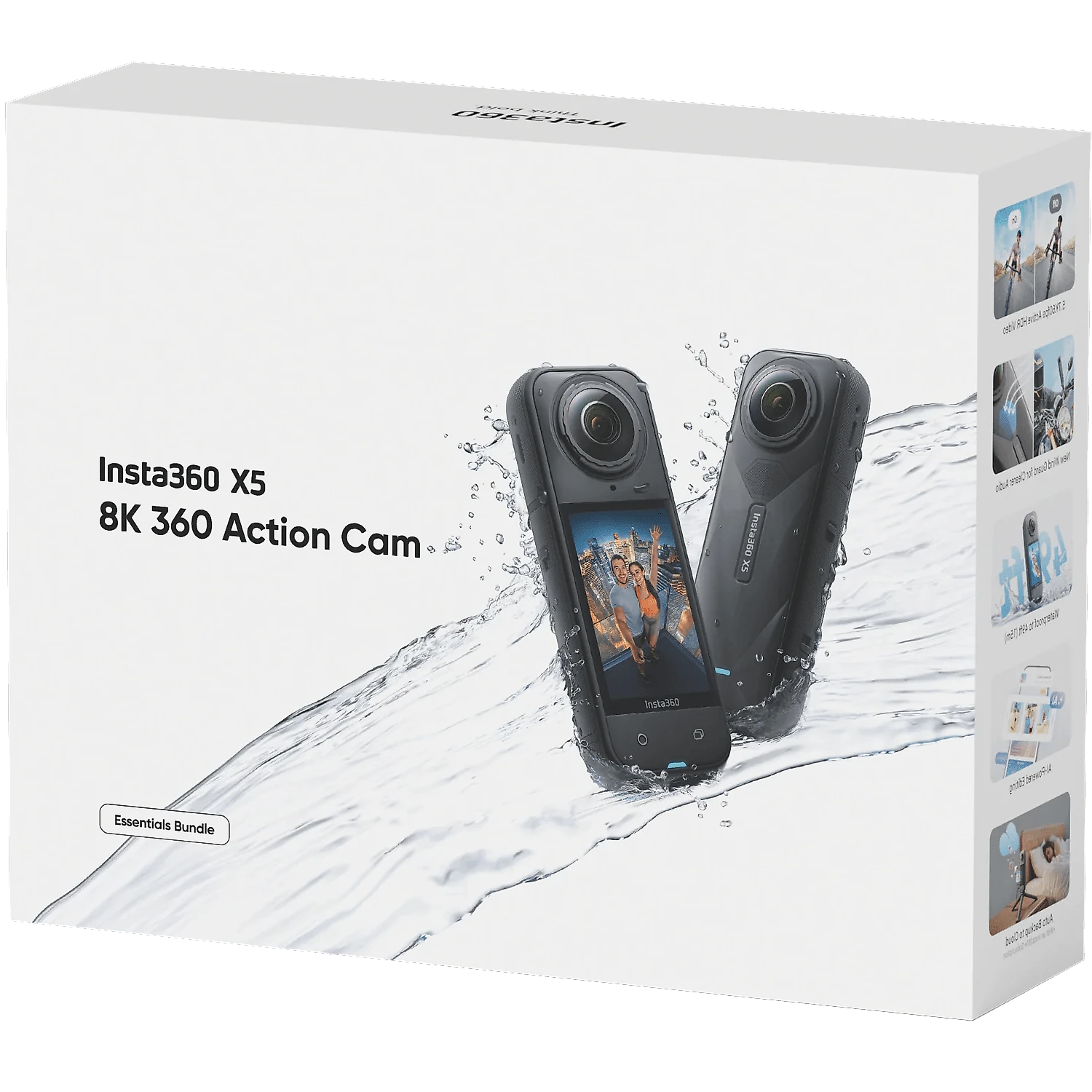 Câmera Insta360 X5 360° 8K Essentials Bundle 2 Baterias e Bastão