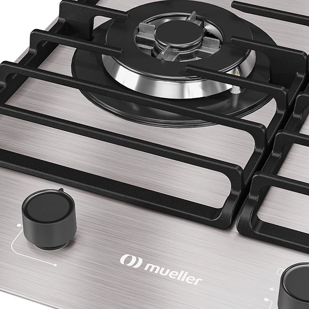 Cooktop Mueller 5 Bocas De Alumínio 77cm Com Grade Dupla MCG5BL Bivolt