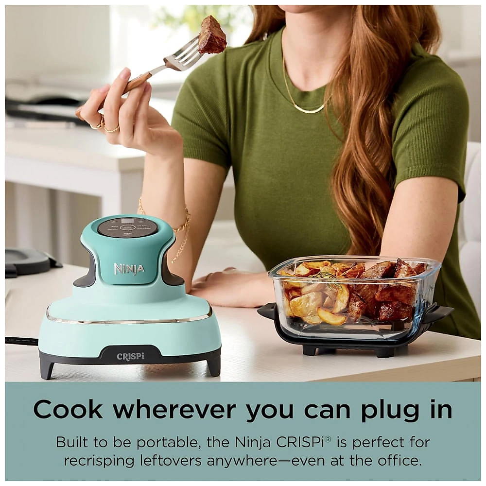 Air Fryer Ninja Crispi 4-em-1 Portátil com Potes de Vidro 3,8 L e 6 Xícaras (1,4 L) 232 °C Verde Menta