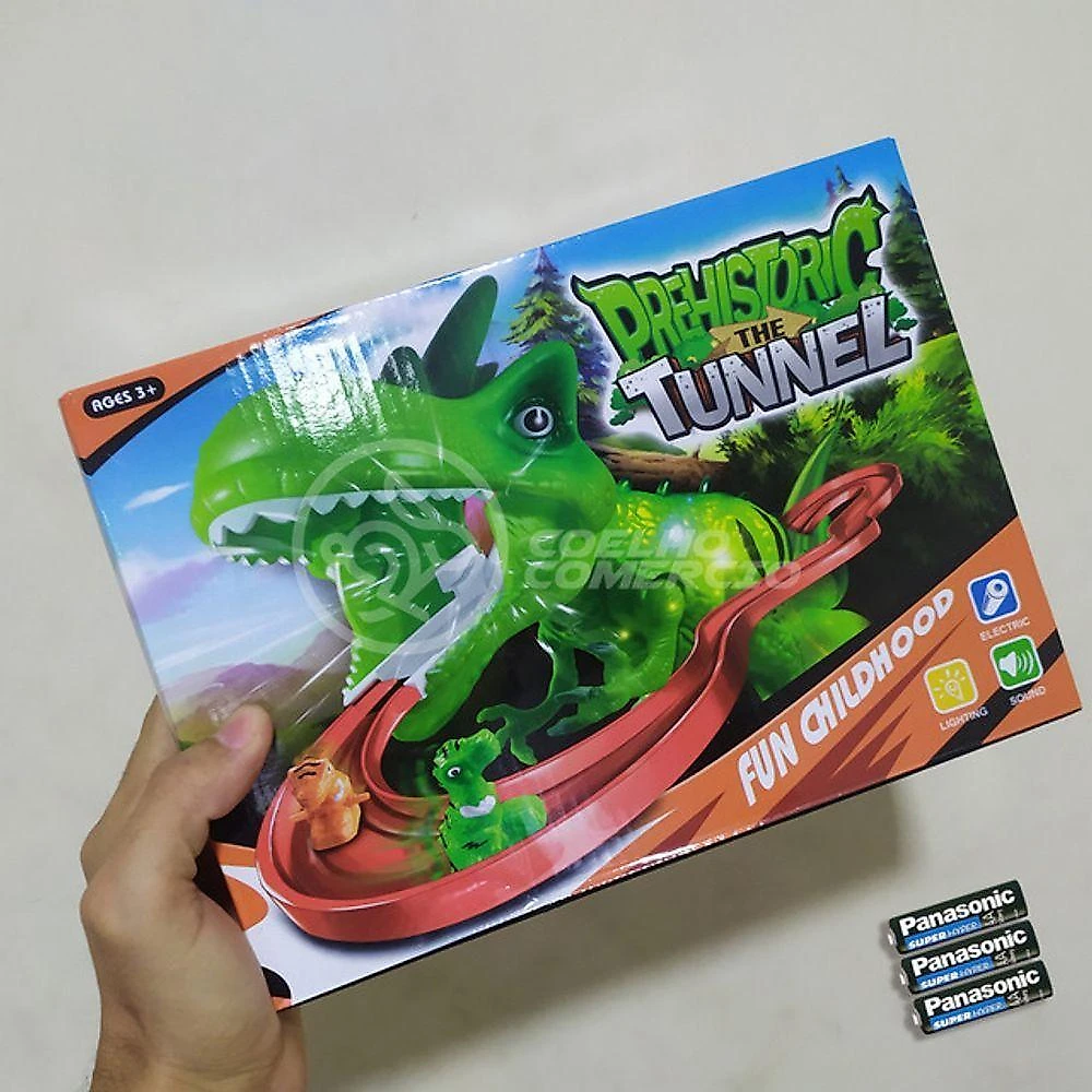 Brinquedo Pista Elevador Com Som E Luz Dinossauro Verde
