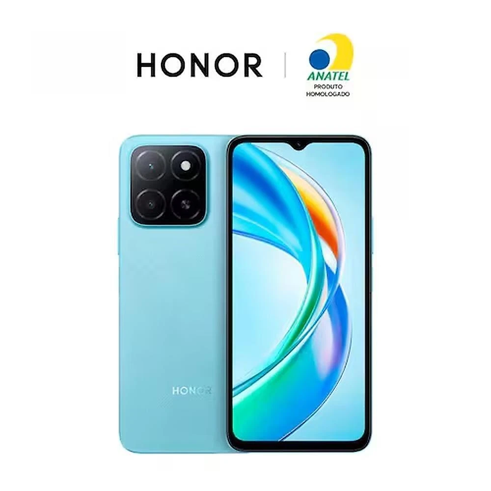 Smartphone honor x5b 4g plus 256gb azul, 4+4gb ram turbo, processador mediatek helio g36, câmera traseira dupla de até 50mp e tela de 6,56"