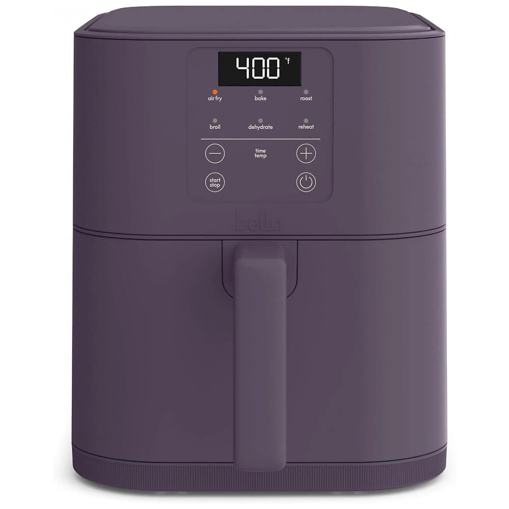 BELLA Air Fryer Slim 6 QT com Revestimento Cerâmico EverGood, 6 Modos, Capacidade 5 lb, Termostato Ajustável e Desligamento Automático