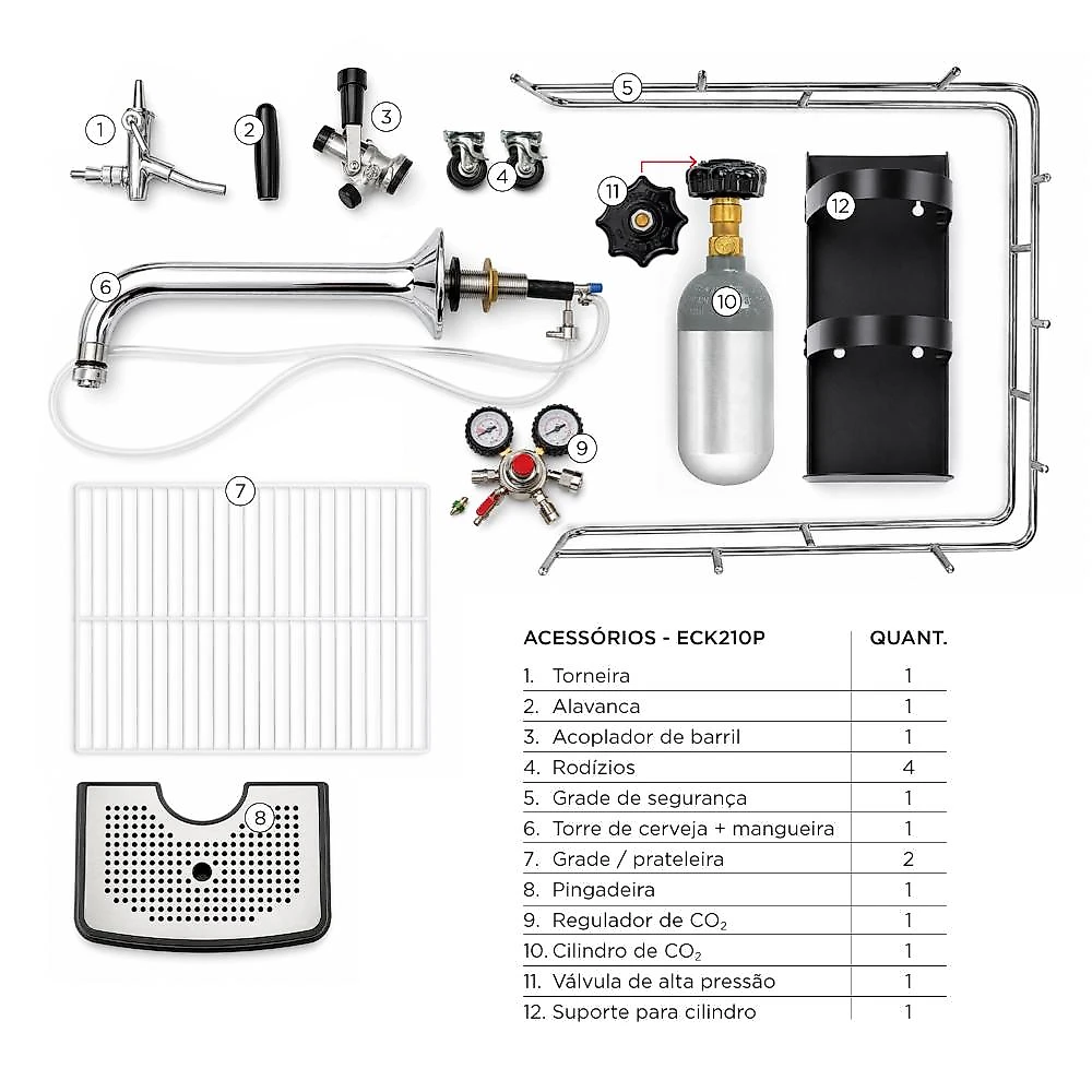 Chopeira Kegerator  e Cervejeira EOS  172 Litros com Compressor Inox ECK210P 110V
