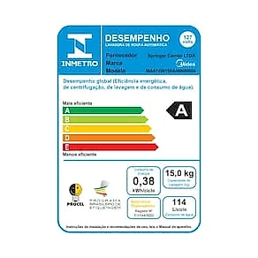 Lavadora de Roupas Midea Wave Agitator 15kg MA512W150A com Timer Digital, Filtro de Fiapos, Função Perfume+ e Sistema Power Mix Dispenser – Branca 110V