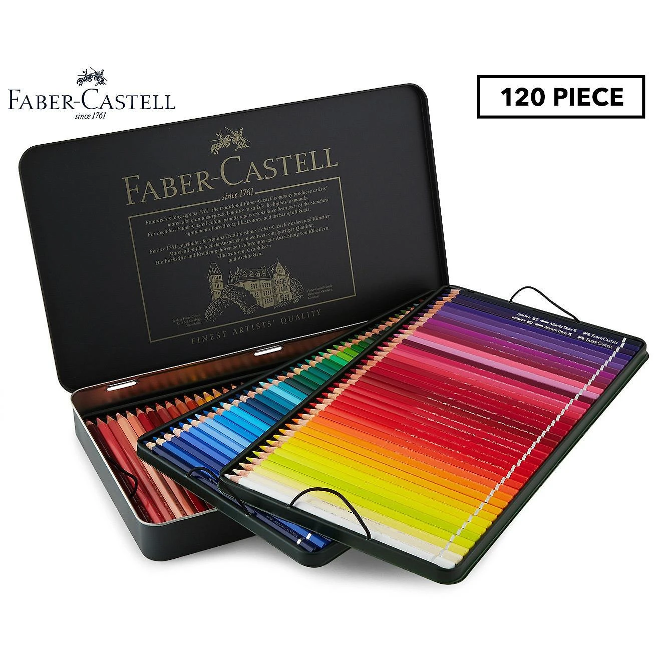 Miniatura Lapis De Cor 120 Cores Supersoft Faber Castell Estojo Lata