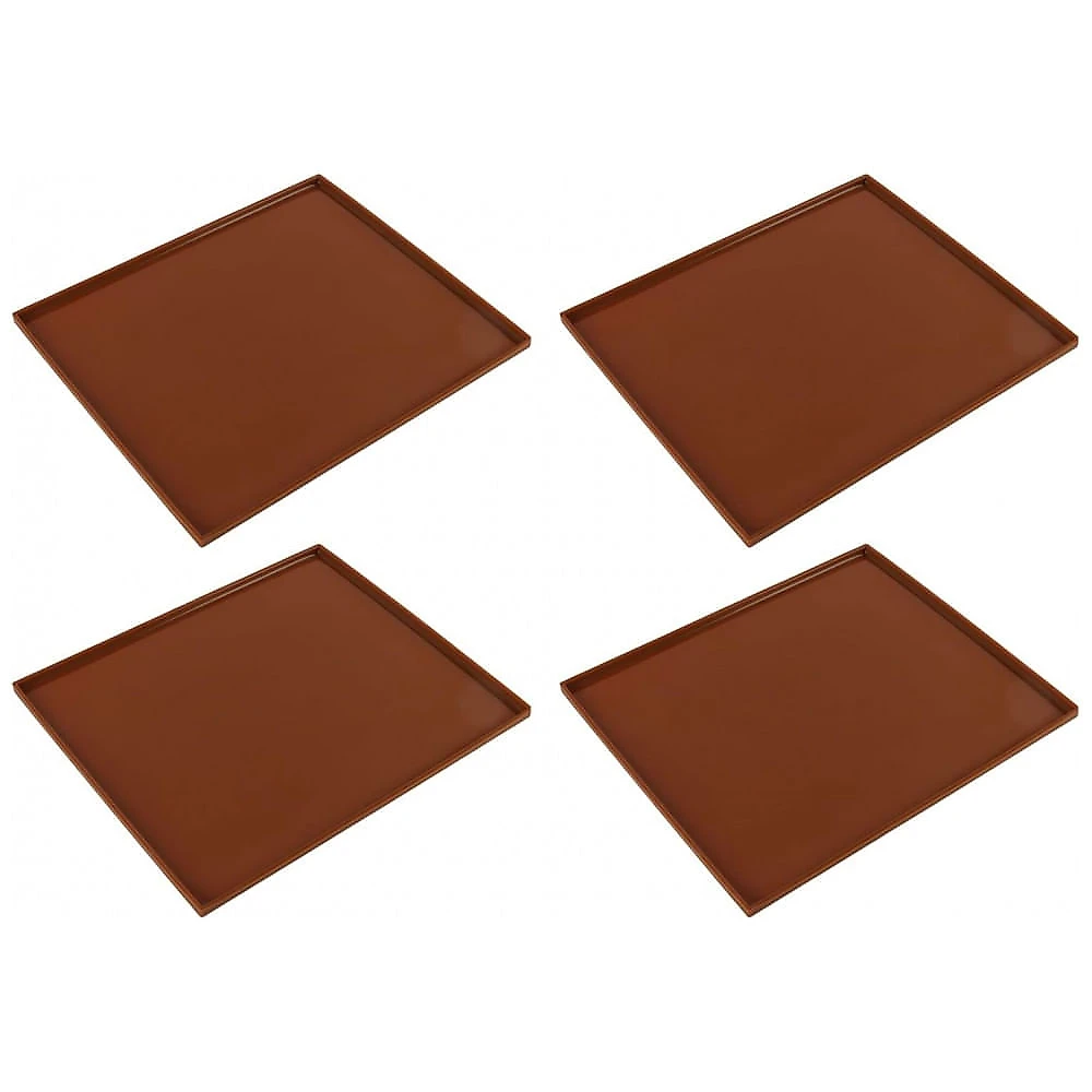 Tapetes Silicone Desidratador CLZothique Café Antiaderente com Borda 1,02 cm Kit 4 Unidades
