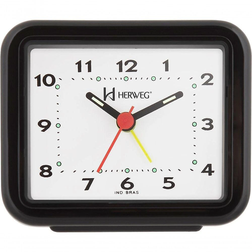 Relógio Despertador Quartz Alarme Forte Preto - Preto