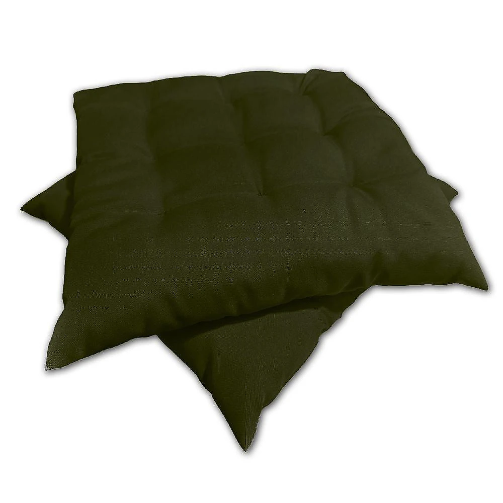Kit 02 Almofadas Assento Futon Flat Para Cadeira 40x40 Verde Musgo