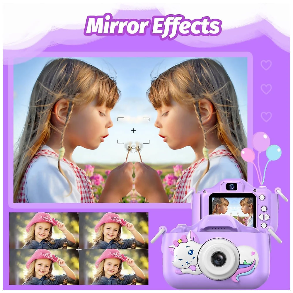 Câmera Selfie Infantil Goopow Para Meninas/Meninos 3-9 Anos, Digital com Capa Protetora e Cartão SD 32GB.