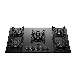 Miniatura Cooktop 5 Bocas Electrolux KE5GT Chama Tripla Mesa de Vidro Grade de Aço Fosco Bivolt