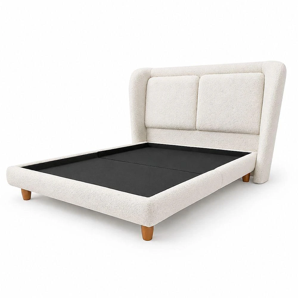 Cama Japonesa King Haru com Cabeceira Blind Off White Sallar Home