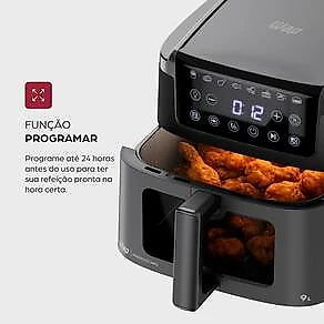 Fritadeira Elétrica Air fryer 9L 10 em 1 WAP PROSDÓCIMO AF03 Visor e Luz Interna 110V